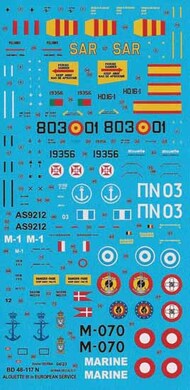  Berna Decals  1/48 Reprinted and modified: Sud Aviation Alouette III European Air Forces BER48117N