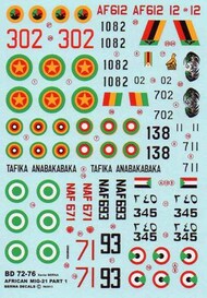  Berna Decals  1/72 African Air Forces Mikoyan MIG-21 Part 1 BER72076