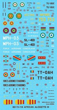  Berna Decals  1/72 Sud Aviation Alouette III African Air Forces BER72116
