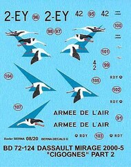 Berna Decals  1/72 Dassault Mirage 2000-5F 'Cigognes' (storks) Part 2 BER72124