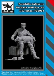  Blackdog  1/32 Escadrille Lafayette mechanic with lion cub OUT OF STOCK IN US, HIGHER PRICED SOURCED IN EUROPE BDF32084