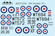  Blackbird Models  1/72 RAF Hawker Hunters Pt:1 BMD72038