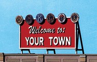  BLAIR LINE SIGNS  NoScale Welcome to Your Town Billboard Kit For HO, S, O Scale BLS2528