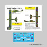  Blue Rider  1/72 Slingsby Kirby Cadet Mk.1. Decals for two Slingsby Cadet Mk.1 gliders of the ATC during 1944-45 BR422