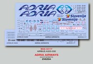  Boa Decals  1/144 Airbus A320 ADRIA Airways (ZVE) BOA144117