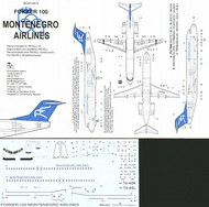  Boa Decals  1/144 Fokker 100 Montenegro Airlines BOA14414