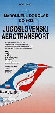  Boa Decals  1/144 Douglas DC-9-32 Jugoslovenski Aerotransport BOA14435