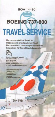  Boa Decals  1/144 Boeing 737-800 TRAVEL SERVICE Fly from Prague OK-TVB (designed to be used with Revell kits) BOA14450