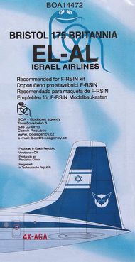  Boa Decals  1/144 Bristol 175 Britannia 318 EL AL Israel Airlines (Israel) BOA14472