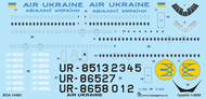 Boa Decals  1/144 Ilyushin IL-62M AIR UKRAINE BOA14482