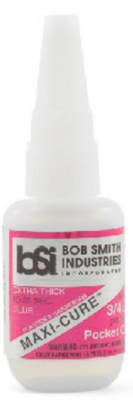  Bob Smith Industries  NoScale Maxi-Cure Pocket CA Extra Thick Glue w/Pin in Cap .75oz BSI135