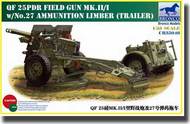 QF 25Pdr Field Gun Mk. II/I with No. 27 Ammunition Limber (Trailer) #BOM35046