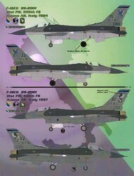  Bullseye Model Aviation Decals  1/48 F-16CG F-16CM Falcon / Viper '31st Fighter Wing - Return with Honor' Avianio AB, Italy BMA48007