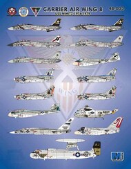  Bullseye Model Aviation Decals  1/48 Carrier Air Wing 8 USS Nimitz 1976-1979 (F-14A A-6E A-7E RA-5C EA-6B SH-3H E-2B) BMA48033