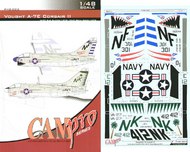  CAM PRO  1/48 Vought A-7E Corsair (3) 160544 NF/301 VA-72 Blue Blazers Shark Mouth USS Midway 1979; 157523 NK/412 VA-27 Royal Maces USS Enterprise 1973, Both Lt Gull Grey/White OUT OF STOCK IN US, HIGHER PRICED SOURCED IN EUROPE CAMP4802