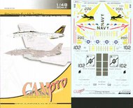  CAM PRO  1/48 Grumman F-14A Tomcat (2) 161616 NF/200 VF-21 Freelancers USS Independence 1995; 161856 AJ/102 VF-41 Black Aces USS Enterprise Low viz OUT OF STOCK IN US, HIGHER PRICED SOURCED IN EUROPE CAMP4806