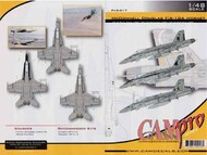  CAM PRO  1/48 McDonnell-Douglas F/A-18A Hornet (3) 162860 NL/401 VFA-27 Royal Maces US Kitty Hawk 1993; 162909 AE/206 VFA-132 Privateers USS Forrestal 1990; 162841 NK/400 VFA-137 Kestrels USS Coral Sea 1990. CAMP4817