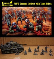  Caesar Miniatures Figures  1/72 WWII German Soldiers w/Tank Riders (34+) CMF77