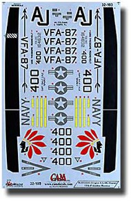  CAM Decals  1/32 MAC/DAC F/A-18 Hornet (VFA-87) OUT OF STOCK IN US, HIGHER PRICED SOURCED IN EUROPE CMD32103