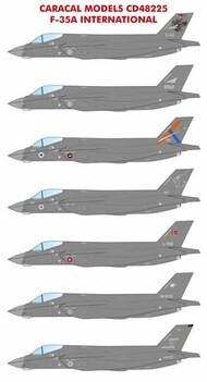  Caracal Models  1/48 F-35A Lightning II 'International' OUT OF STOCK IN US, HIGHER PRICED SOURCED IN EUROPE CARCD48225