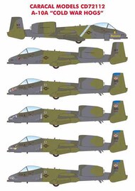  Caracal Models  1/72 USAF A-10A 'Cold War Hogs' Twelve marking options OUT OF STOCK IN US, HIGHER PRICED SOURCED IN EUROPE CARCD72112