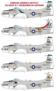  Caracal Models  1/72 US Navy A-1H A-1J Skyraider in Vietnam OUT OF STOCK IN US, HIGHER PRICED SOURCED IN EUROPE CARCD72131