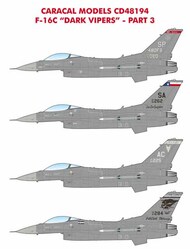  Caracal Models  1/48 USAF Lockheed-Martin F-16C 'Dark Vipers' Part 3 OUT OF STOCK IN US, HIGHER PRICED SOURCED IN EUROPE CARCD48194