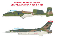  Caracal Models  1/48 USAF 'S.E.A. Camo' Heritage A-10C & F-16C CARCD48203