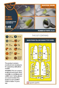  Clear Prop Models  1/48 F-86A Sabre Double Sided Paint Mask Set (CLP kit) CPA48049