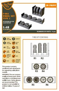  Clear Prop Models  1/48 North-American F-86A Sabre wheel set type 1 CPA48052