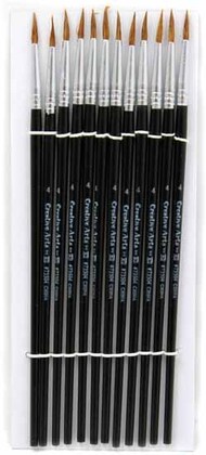  Creative Arts  NoScale Watercolor Brushes #4 9/16 Camel Hair (12) CRT73504