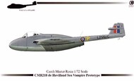 de Havilland Sea Vampire Prototype LZ551/G with etched parts and paint mask #CMR72-218