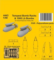 Hawker Tempest Bomb Racks & 500 Lb Bombs #CMK4443