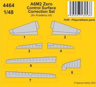 A6M2 Zero Control Surface Correction Set #CMK4464