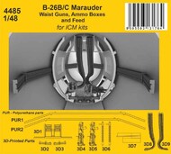 Martin B-26B/C Marauder Waist Guns, Ammo Boxes and Feed #CMK4485