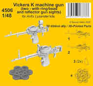 Vickers K machine gun (two - with ring/bead and reflector gun sights) CMK4506