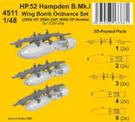 Handley-Page HP.52 Hampden B Mk.I - Wing Bomb Ordnance Set, (250lb GP, 250lb SAP, 500lb GP Bombs) CMK4511