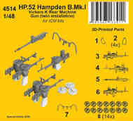  CMK Czech Master  1/48 Handley-Page HP.52 Hampden B.Mk.I - Vickers K Rear Machine Gun (twin installation) CMK4514