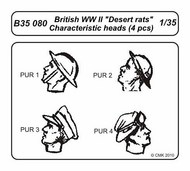 British WWII Desert rats-character.heads 4pcs #CMKB35080