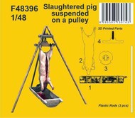 Slaughtered pig suspended on a pulley #CMKF48396