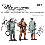 German WWI Airmen - pilot (H.G.) in flight suit, pilot in uniform and mechanic #CMKF72362