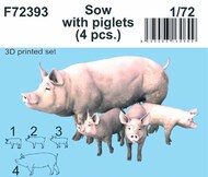  CMK Czech Master  1/72 Sow and piglets Very nicely 3D-printed sow with her three youngs CMKF72393