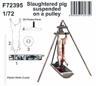 Slaughtered pig suspended on a pulley #CMKF72395