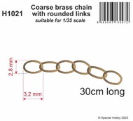  CMK Czech Master  1/35 Coarse brass chain with rounded links - suitable for 1/35 sc CMKH1021