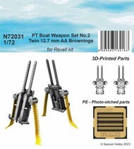  CMK Czech Master  1/72 PT Boat Weapon Set No.2 - Twin 12.7 mm AA Brownings (2 printed pcs) CMKN72031