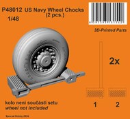 US Navy Wheel Chocks. Modern style undercarriage mainwheel chocks #CMKP48012