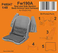Focke-Wulf Fw.190A Seat and Side Section Back Armour (w/o harness) #CMKP48047