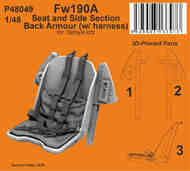Focke-Wulf Fw.190A Seat and Side Section Back Armour (w/ harness) #CMKP48049
