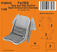 Focke-Wulf Fw.190A Seat and Side Section Back Armour (w/o harness) #CMKP48050