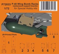 P-40 Wing Bomb Racks (w/plywood support boards) #CMKP72033